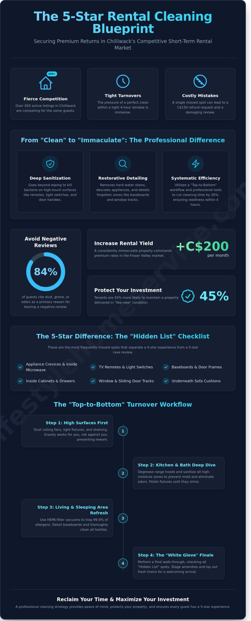 Mastering Rental Home Cleaning in Chilliwack: A Complete How-To Guide - Infographic